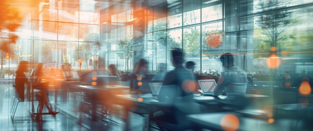 Image showing office setting with people working at desks