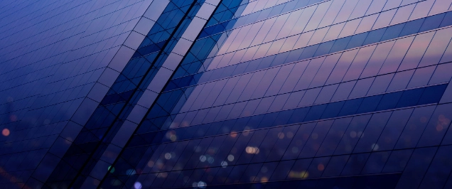 Abstract image of skyscraper windows at night