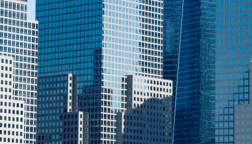 Glass buildings in New York