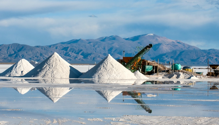 photo of salt mining rig in the desert