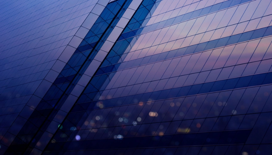 Abstract image of skyscraper windows at night