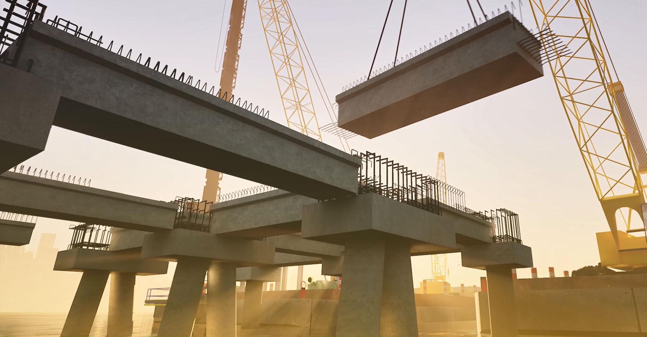 Image of a construction site, in the process of building a concrete building